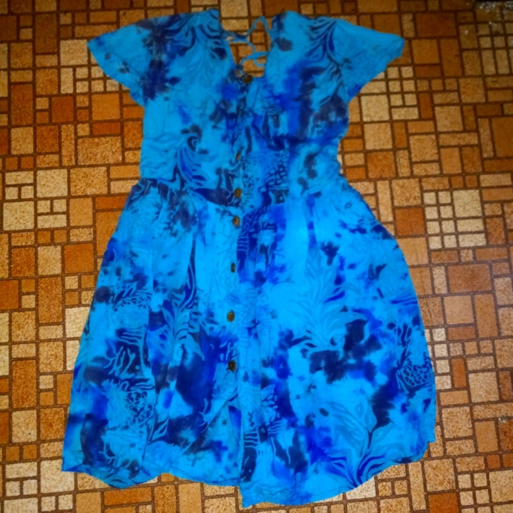 Women's mini botton down dress, size M w/ adjustable back